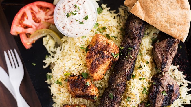 Sahara Mediterranean Grill’s mixed grill includes beef, chicken and kefta kabob.