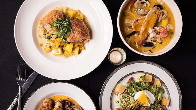 808 Maison serves classics including cervelas sausage en croute, a Marseille seafood stew, escargot and a Lyonnaise salad.