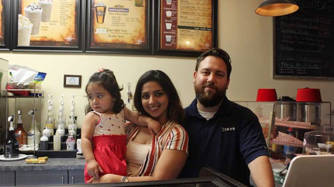 Owners Esraa and George Simon with their daughter Maya.
