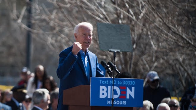 Former Vice President Joe Biden rallied supporters on March 7 in St. Louis.
