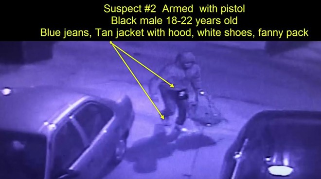 One of the two suspects in a south St. Louis carjacking is shown in a surveillance video screenshot.