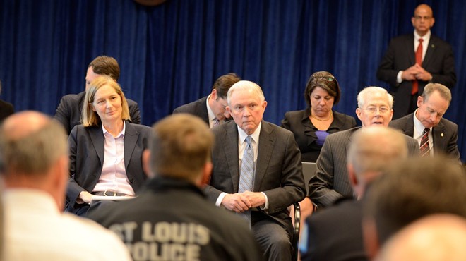 Attorney General Jeff Sessions speaks to law enforcement on March 31 in St. Louis