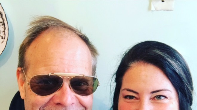 Alton Brown, left, with Tamara Keefe, owner of Clementine's Creamery.eat