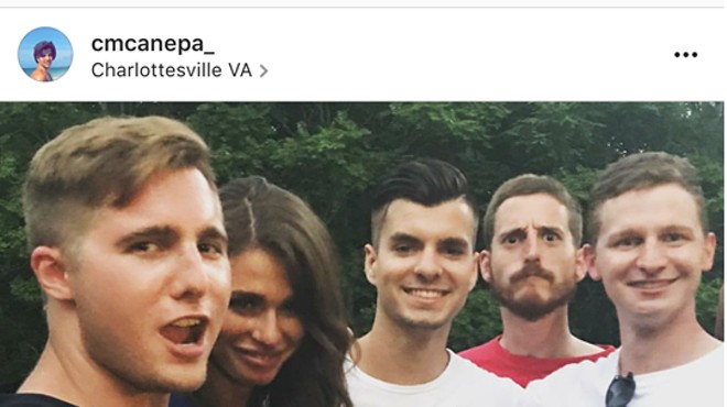 Former Saint Louis University High classmates identified Zach Morley (left) after anti-racists circulated this Instagram post by Ladue's Clark Canepa (center.)
