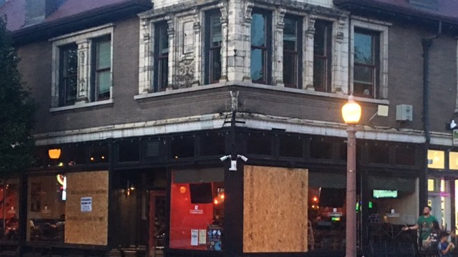Culpepper's had its windows broken during protests on the night of September 15, 2017.