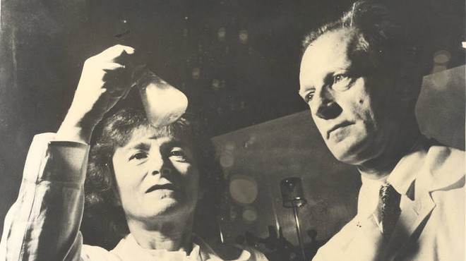 Gerty Cori, left, with husband Carl Cori in their lab in 1947.