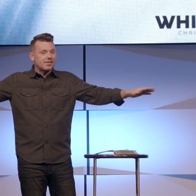 A screengrab of a sermon from Paul Wingfield, lead pastor of White Flag Christian Church.