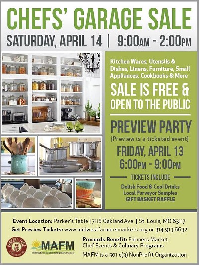 Chefs' Garage Sale Preview Party