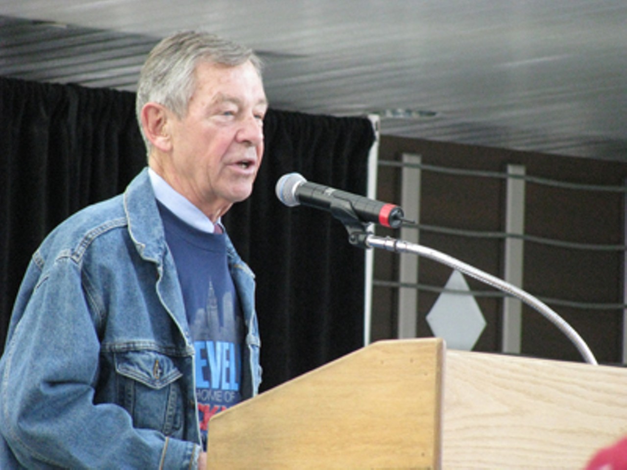 George Voinovich, the ex-governor of Ohio and currently a U.S. senator. He was mayor of Cleveland when the city found out it was to get the Rock Hall.