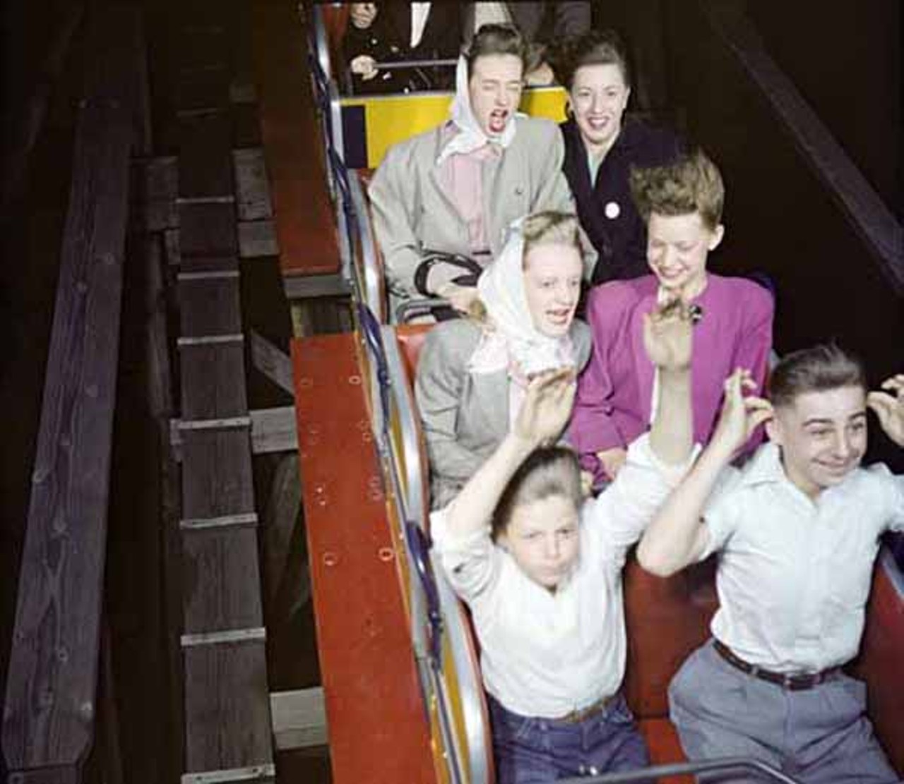 Get scared silly on the Comet at the Forest Park Highlands (circa 1947).