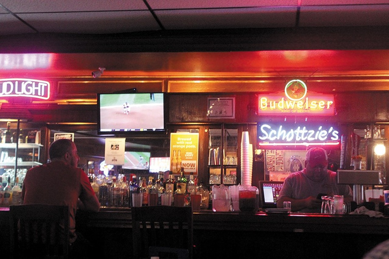 Schottzies Bar & Grill
(11428 Concord Village Avenue; 314-842-1728)
Opens at 6 a.m. Monday through Saturday; Opens at 9 a.m. Sunday
First opened in 1947, the place is nothing fancy, with a long bar running the length of a room positively stuffed with seat-yourself tables and the faint aftertaste of cigarette smoke years after going tobacco-free. Famous for being one of the last places in St. Louis to serve brain sandwiches, this classic also opens at 6 a.m. every day but Sunday.
Photo credit: Sarah Fenske