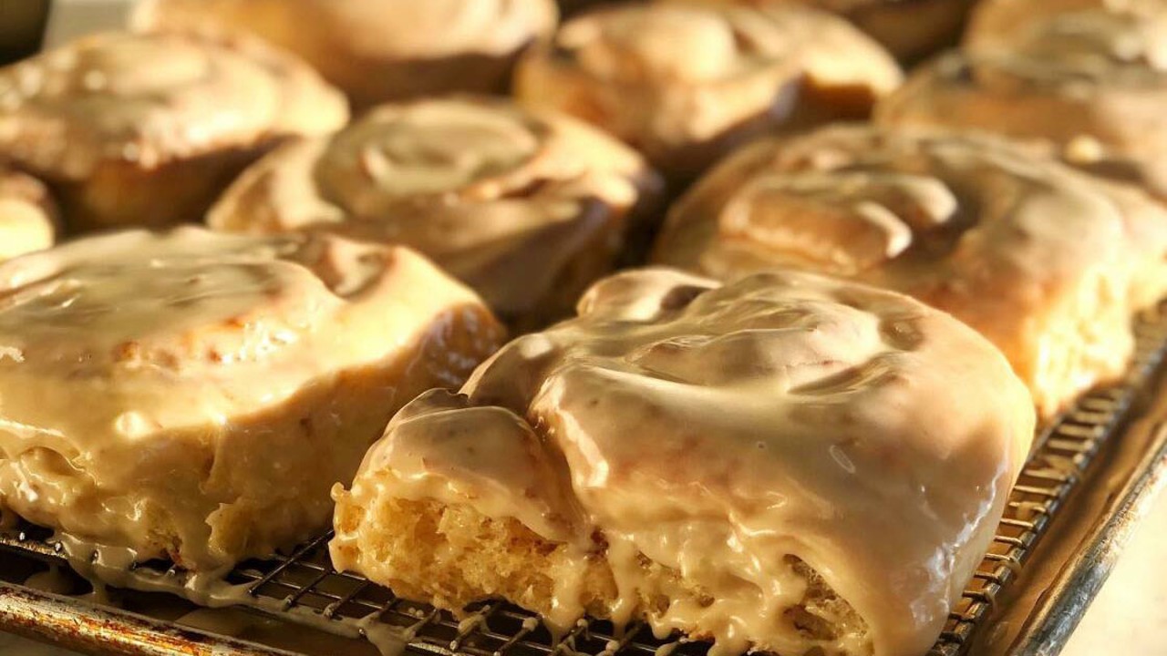 Cinnamon rolls at Knead Bakehouse + Provisions in Lindenwood Park