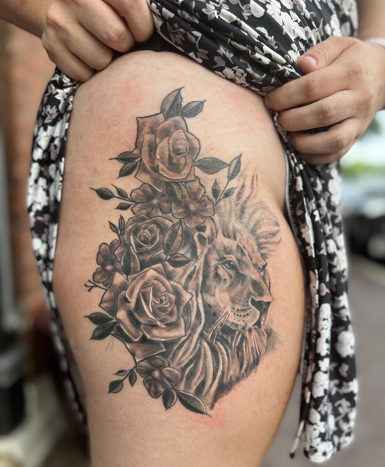 An example of Valencia's organic tattoo work.