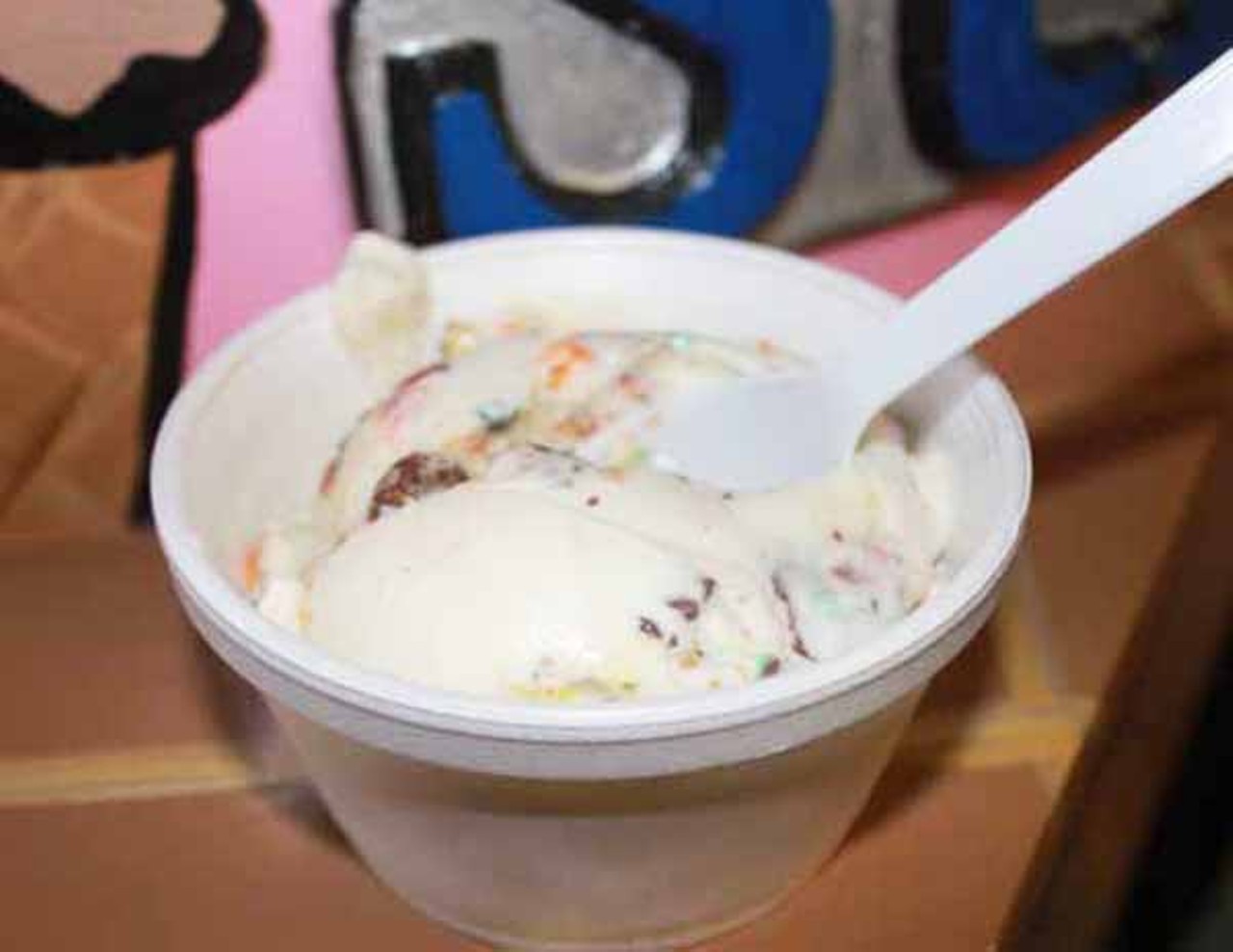 The marshmallow flavor at Webster's Serendipity Homemade Ice Cream is a decadent mess of toffee, M&Ms and Rolos.