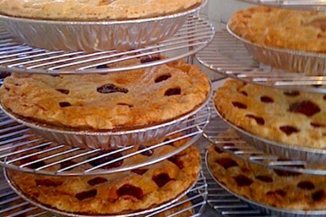 Sugaree Baking Company
(1242 Tamm Avenue, 314-645-5496)
In the past three years, Sugaree Baking Company in Dogtown estimates its baked more than 1,800 pies just for Thanksgiving. Get a taste of what all the fuss is about this year with 10-inch pies like pumpkin-pecan-chocolate, pecan-apple, apple-caramel crumb, Berries of the Forest, Chocolate Seduction, Chocolate-Cream, Coconut-Cream and cherry ($18). For an extra $3 you can grab a pint of fresh whipped cream as well. Six-inch pies are available by special order. The final date for orders will be Saturday, November 23, after which pies will be sold on a first-come, first-served basis.
Photo credit: RFT file photo