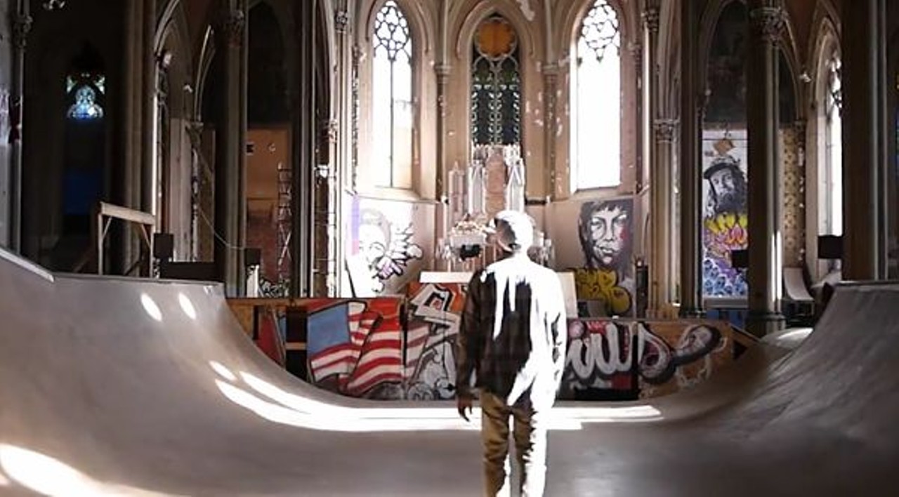 Skate Church
1850 Hogan St.
They call this place the "Skate Church" or the "Church of Sk8n," but its real name was St. Liborius Church. In recent years it's been converted into a private indoor skate park where half pipes fill the holy spaces and the congregation sometimes includes kickflippers like Lil Wayne. Beautiful and blessed.
Photo courtesy of screenshot