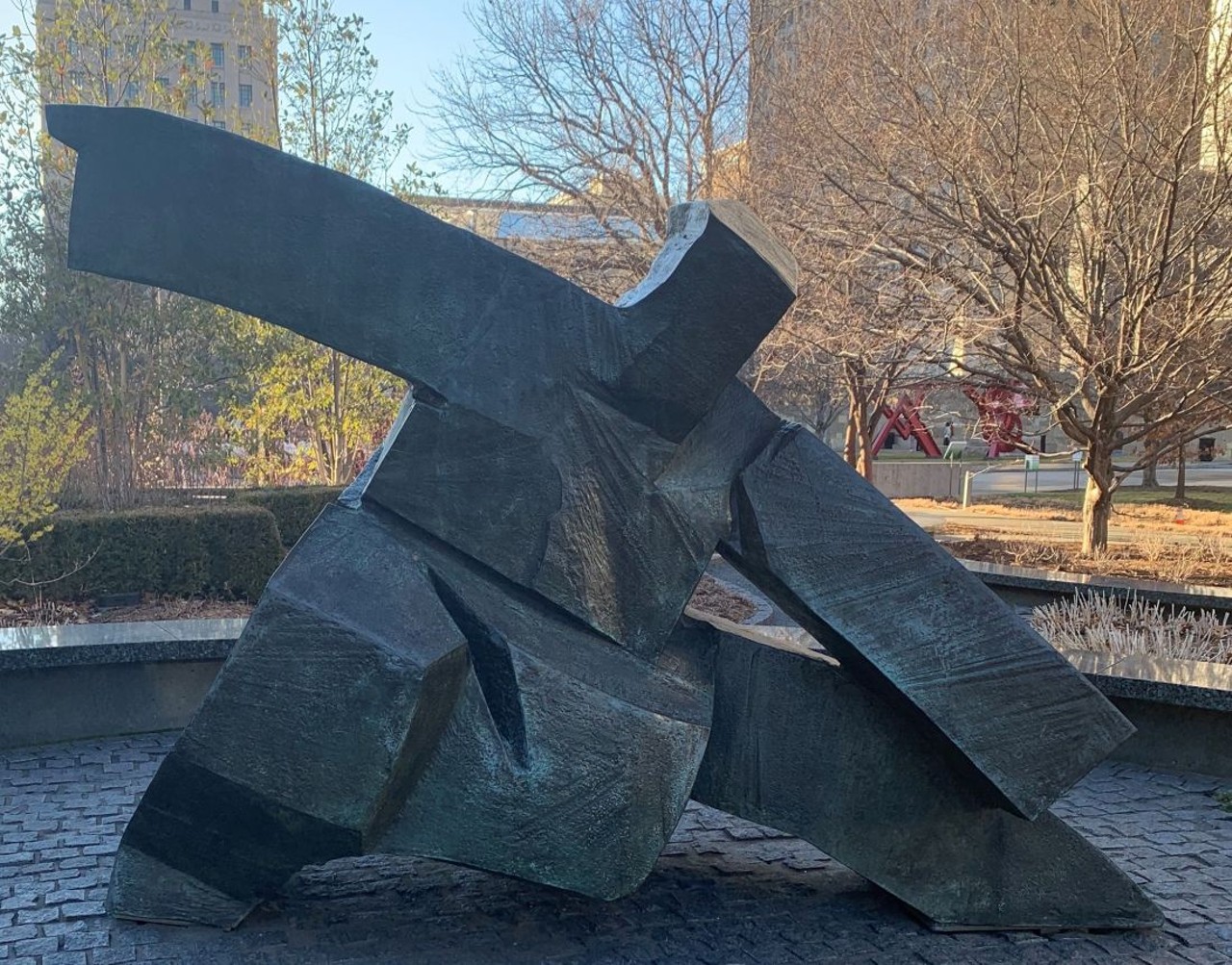 "Tai-chi Single Whip&#148;
Citygarden Sculpture Park (801 Market Street)
Made by Taiwanese artist Ju Ming.
Photo credit: Photo credit: Riverfront Times / @riverfronttimes on Instagram
