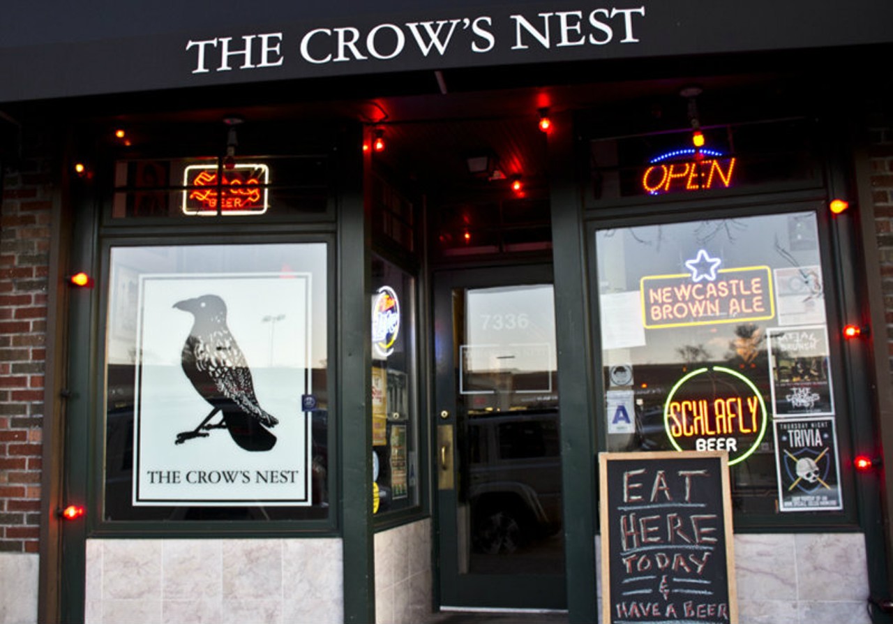The Crow&#146;s Nest
Nestled in the long strip of shops and restaurants in Maplewood, the Crow&#146;s Nest (7336 Manchester Road, Maplewood; 314-781-0989) shows no signs of having a patio, but don&#146;t let that deceive you. Sitting at a table on the elevated deck out back is like chilling at a laidback friend's house, only with a server to take care of you &#151; and a full menu of burgers, sandwiches and booze. RFT photo.