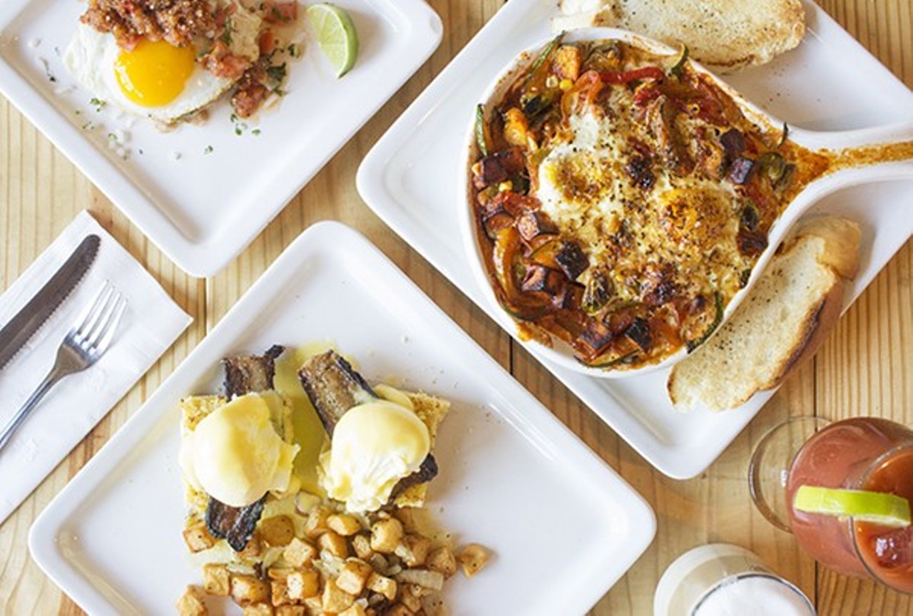 When You Want Brunch to Be the Best Meal of  the Day: Egg
Plenty of boozy brunches in town serve eggs as an afterthought. Egg (2200 Gravois, 314-202-8244) is the place to go if you actually care about the food, too. The cornbread eggs benedict, breakfast hash with carnitas and crunchy sopas with chorizo all are to die for. The spinoff from Spare No Rib (3701 Jefferson, 314-354-8444) will have you thinking about brunch all day. And don&#146;t worry, they still put plenty of care into the morning cocktails. Photo by Mabel Suen.