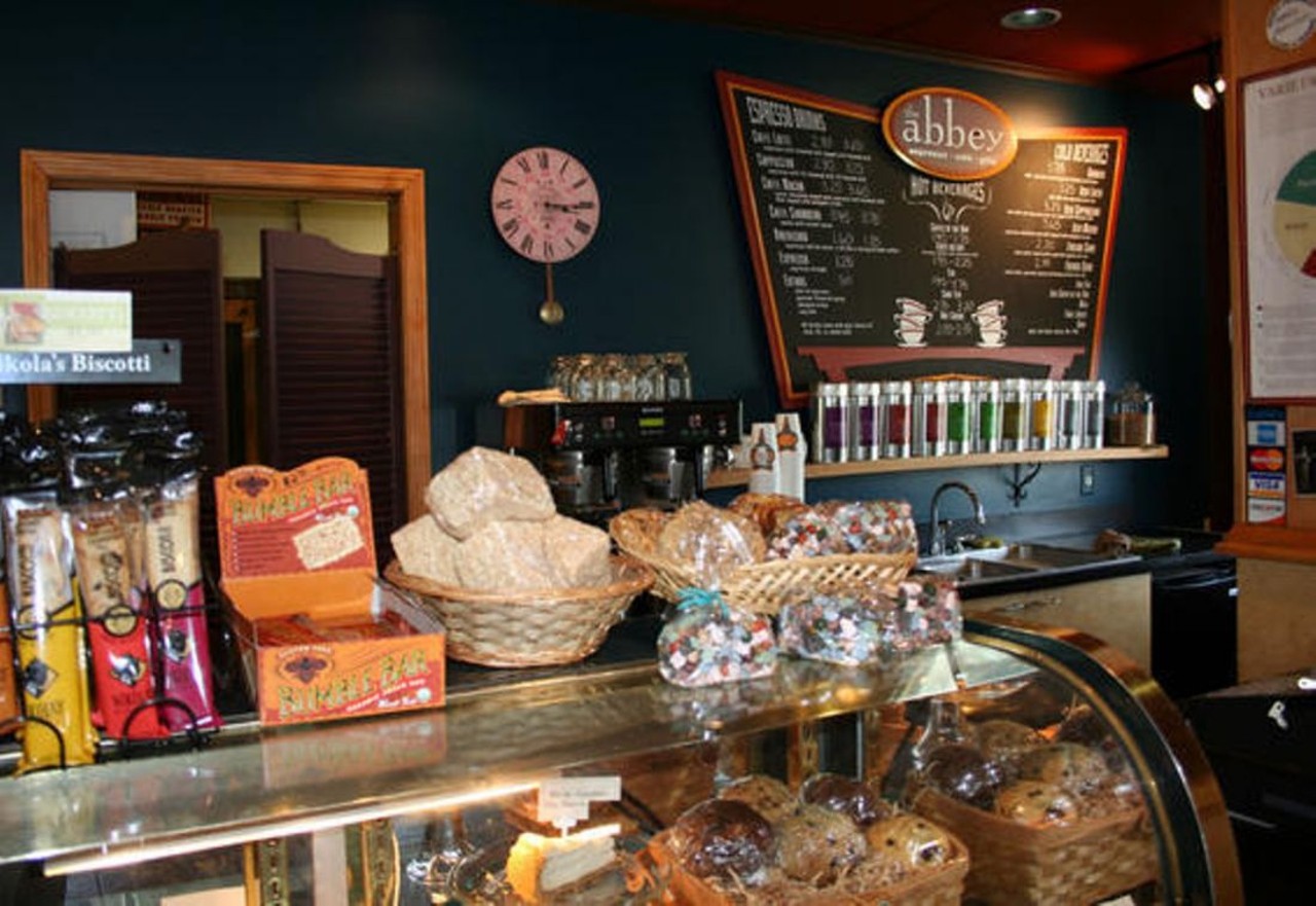 If you like lots of options, try... The Abbey
5801 W. Main St. 
Belleville, IL 62226
(618) 277-8373
Why limit yourself to coffee and baked goods? At The Abbey, you can have so much more: breakfast, lunch and dinner; wine and beer; fresh coffee and housemade gelato along with a full-service bakery and other desserts. The Abbey serves fair trade coffee, tea and chocolates, provides live music each week, offers catering and has a conference room for all your important meetings. Basically, The Abbey does it all -- which is one reason it's such a Belleville hotspot.  RFT photo.