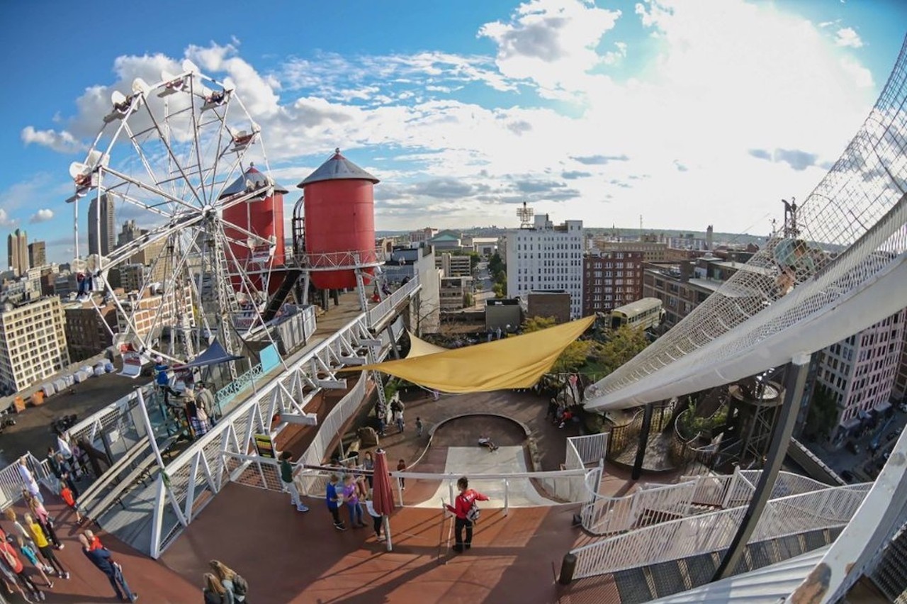 Ride the Ferris wheel on the roof of the City Museum.
The wind won’t whip you right now.
