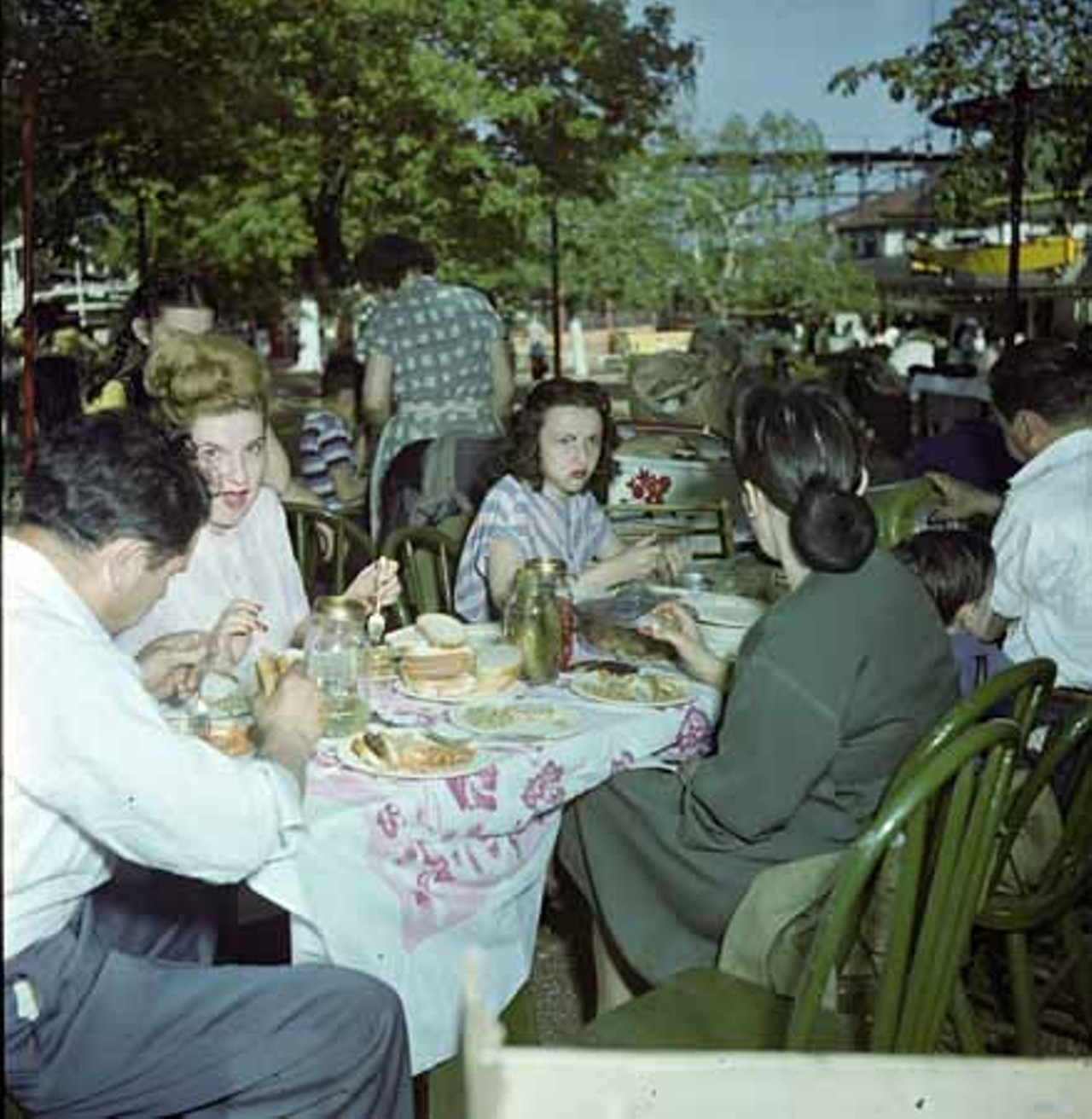 1947. Kicking back at a picnic.