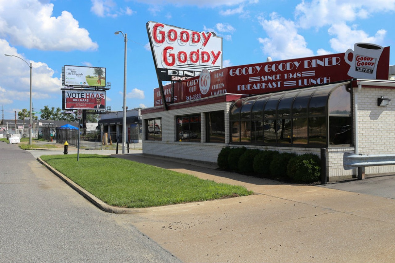 Goody Goody Diner
5900 Natural Bridge Ave. 
St. Louis, MO 63120
(314) 383-3333
Goody Goody Diner in the Ville neighborhood has been a St. Louis staple since the 1940s. It's an old-school place you can count on for a great breakfast any day of the week, with a menu including omelets, catfish, slingers and more. The deliciousness has caught on, too: even celebrities and politicians have made a point to stop here while in St. Louis. Photo courtesy of Flickr / Paul Sableman.