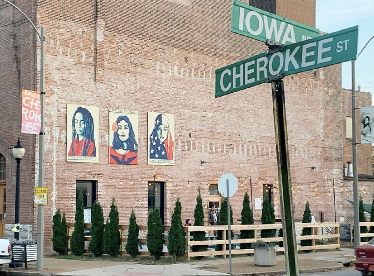 &#148;We The People&#148;
Located on Cherokee Street (2719 Cherokee Street)
Art by artist Shepard Fairey
Photo credit: Riverfront Times / @riverfronttimes on Instagram