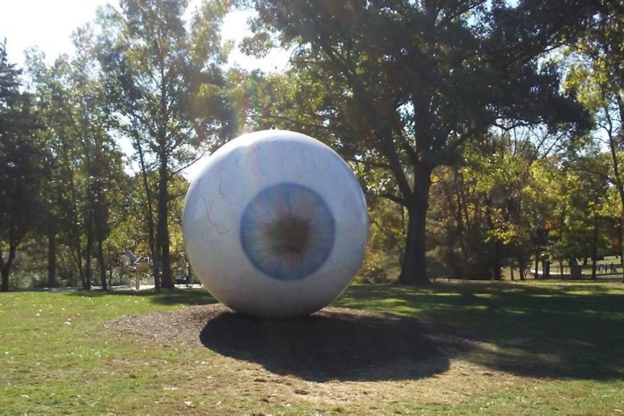 Laumeier Sculpture Park
12580 Rott Rd.
St. Louis, MO 63127
(314) 615-5278
Who wouldn't want to go to a park to stare at a giant eyeball? Seriously though, this sculpture garden is a great place to go, whether you just want to enjoy the outdoors or get your fill of contemporary art. With exhibitions coming and going, it's always an interesting experience. Photo courtesy of Instagram / fuchsjeff.