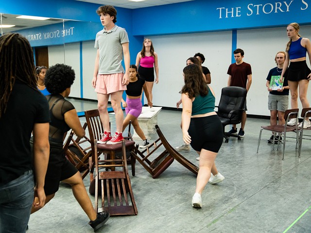 The cast of the Bare, a new musical from Gateway Center for Performing Arts, rehearses for their St. Lou Fringe premiere. Bare was one of Theater Critic Tina Farmer's favorites this year.