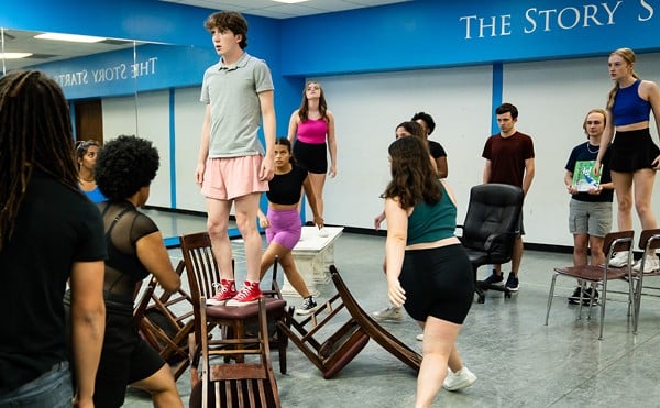 The cast of the Bare, a new musical from Gateway Center for Performing Arts, rehearses for their St. Lou Fringe premiere. Bare was one of Theater Critic Tina Farmer's favorites this year.