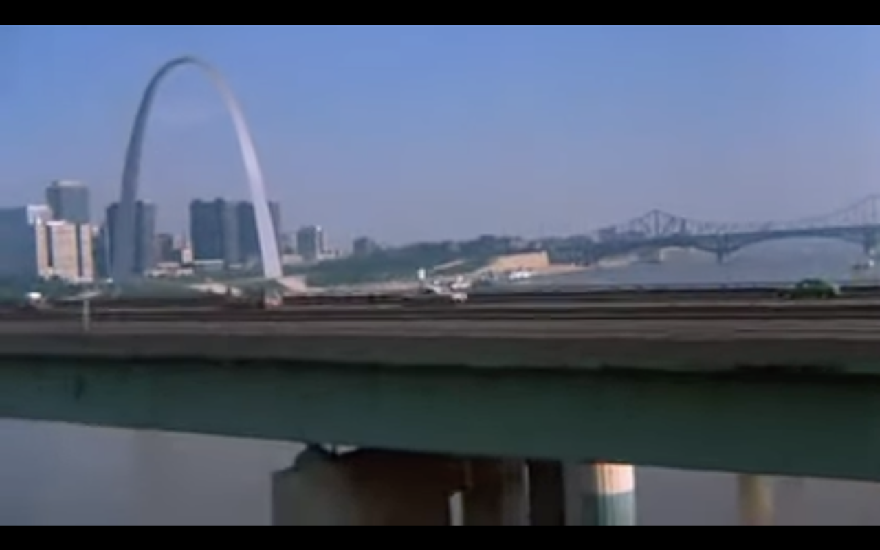 National Lampoon's Vacation
In the classic road trip comedy National Lampoon’s Vacation, released in 1983, Chevy Chase (playing Clark Griswold) takes his family on a road trip throughout the United States. In the movie, the family drives through St. Louis where they comment on the Arch ... as well as the ubiquitous gunshots.
