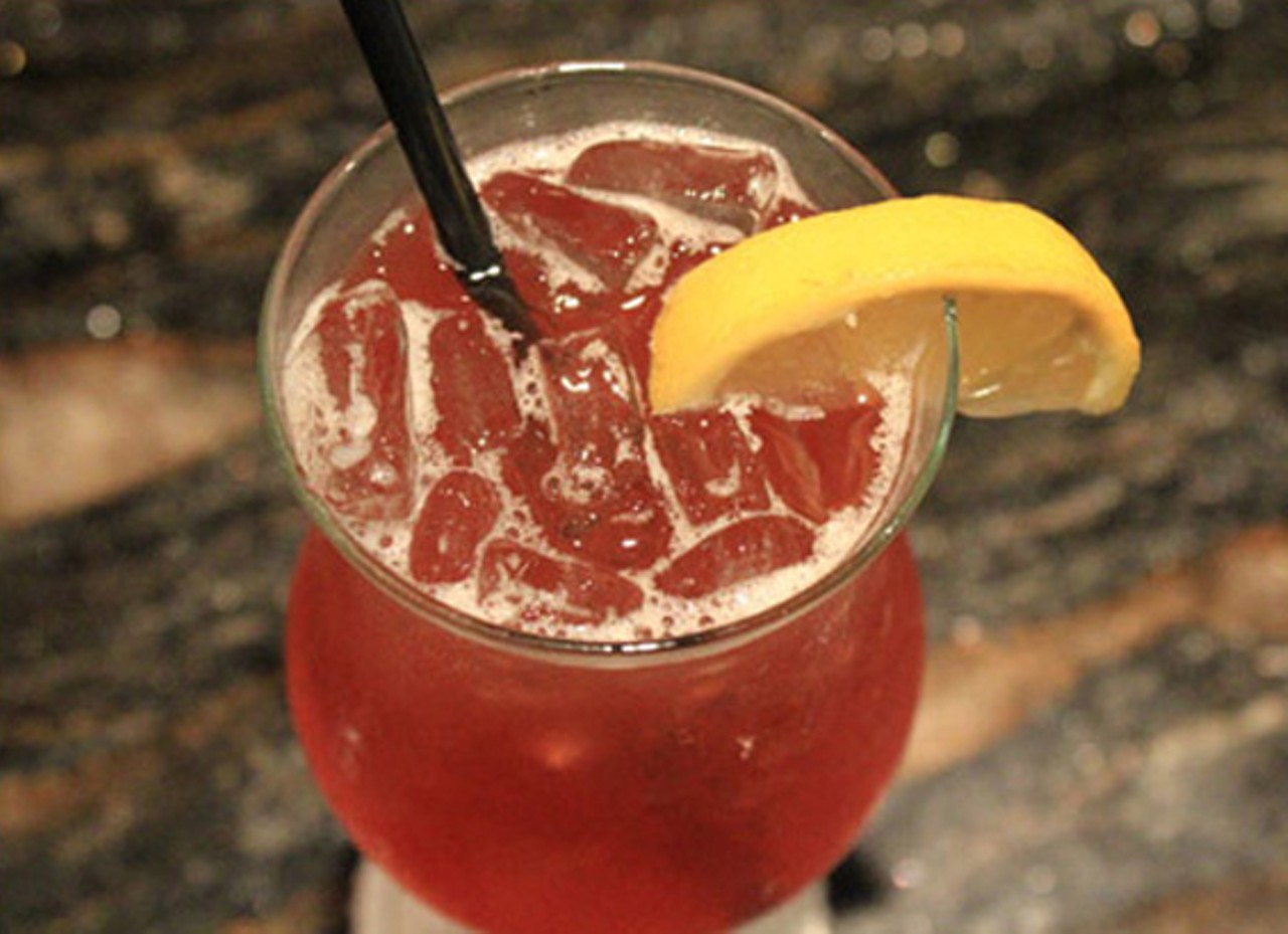 Kelly English Steakhouse's "Southern Belle" has a sweet tea vodka and lemonade which reminds us of an Arnold Palmer, while the strawberry pur&eacute;e makes an already thirst-quenching adult beverage much brighter.
