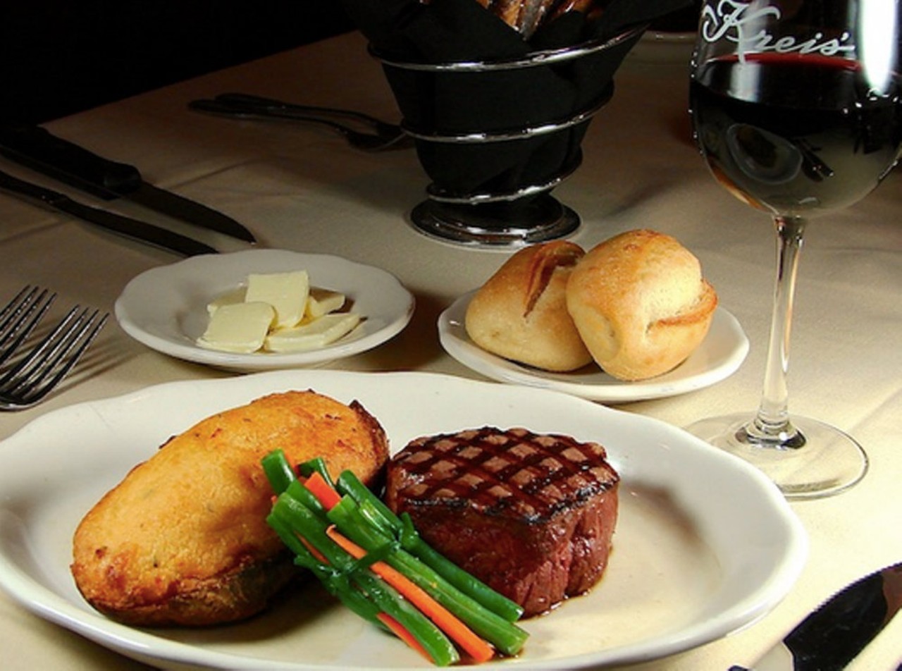 Kreis Steakhouse
535 S. Lindbergh Blvd.
This family-owned restaurant has excellent steak -- but you'd be wrong to skip the prime rib. It's "world famous," and it might just be the biggest prime rib you've ever seen. Complete with seafood and German specialties, the menu has a wide variety of options to choose from every time you visit. 
Photo courtesy of RFT Archives