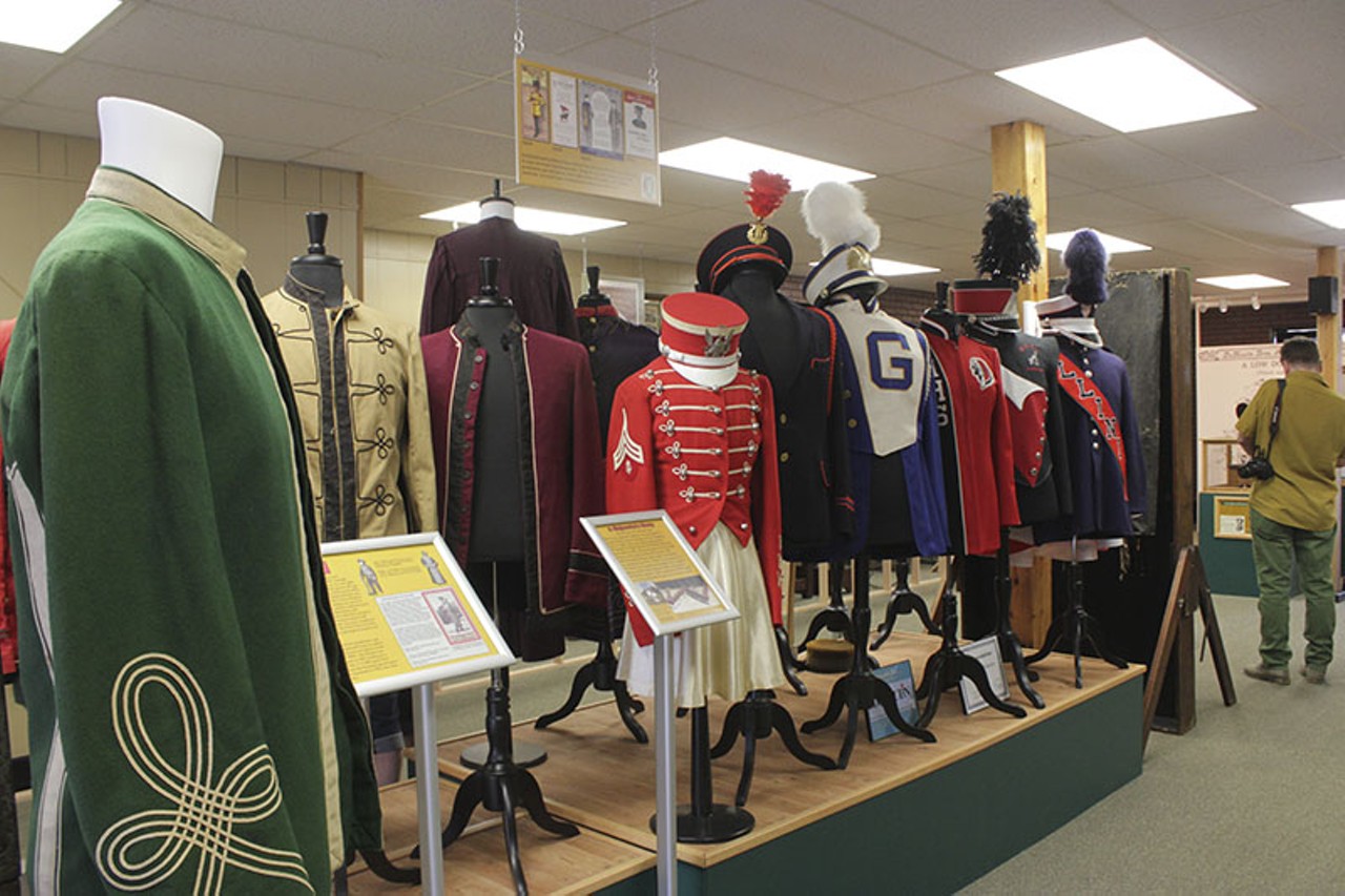If the DeMoulin name sounds familiar, that's because it's currently the largest and oldest manufacturer of marching band uniforms in the world. But the same company that makes sequin jumpsuits used to be known for products that were a lot stranger, and it only takes a 45-minute drive due east from St. Louis to experience the weirdness. Photo by Allison Babka.