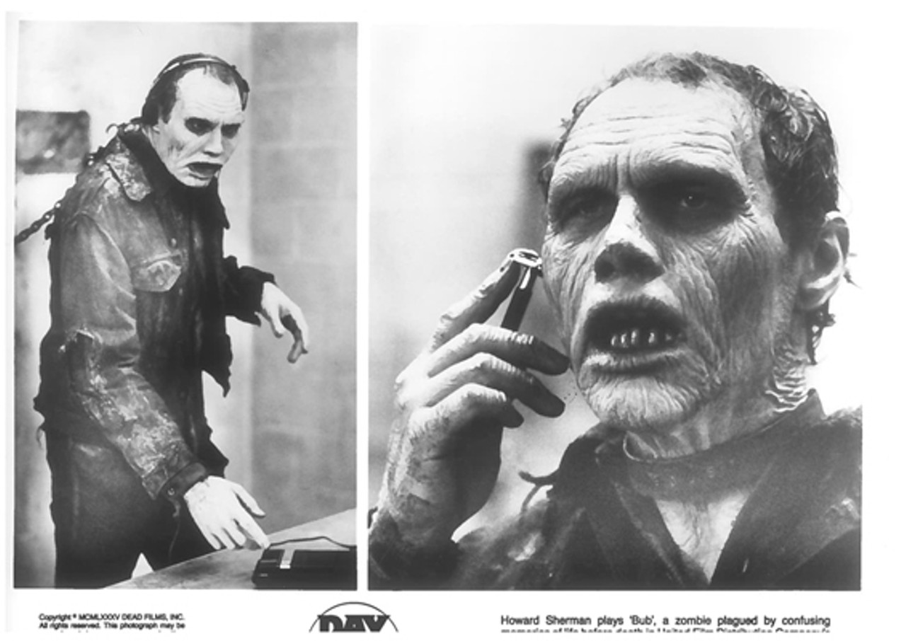 Day of the Dead, 1985
"Howard Sherman plays 'Bub', a zombie plagued by confusing memories of life before death."