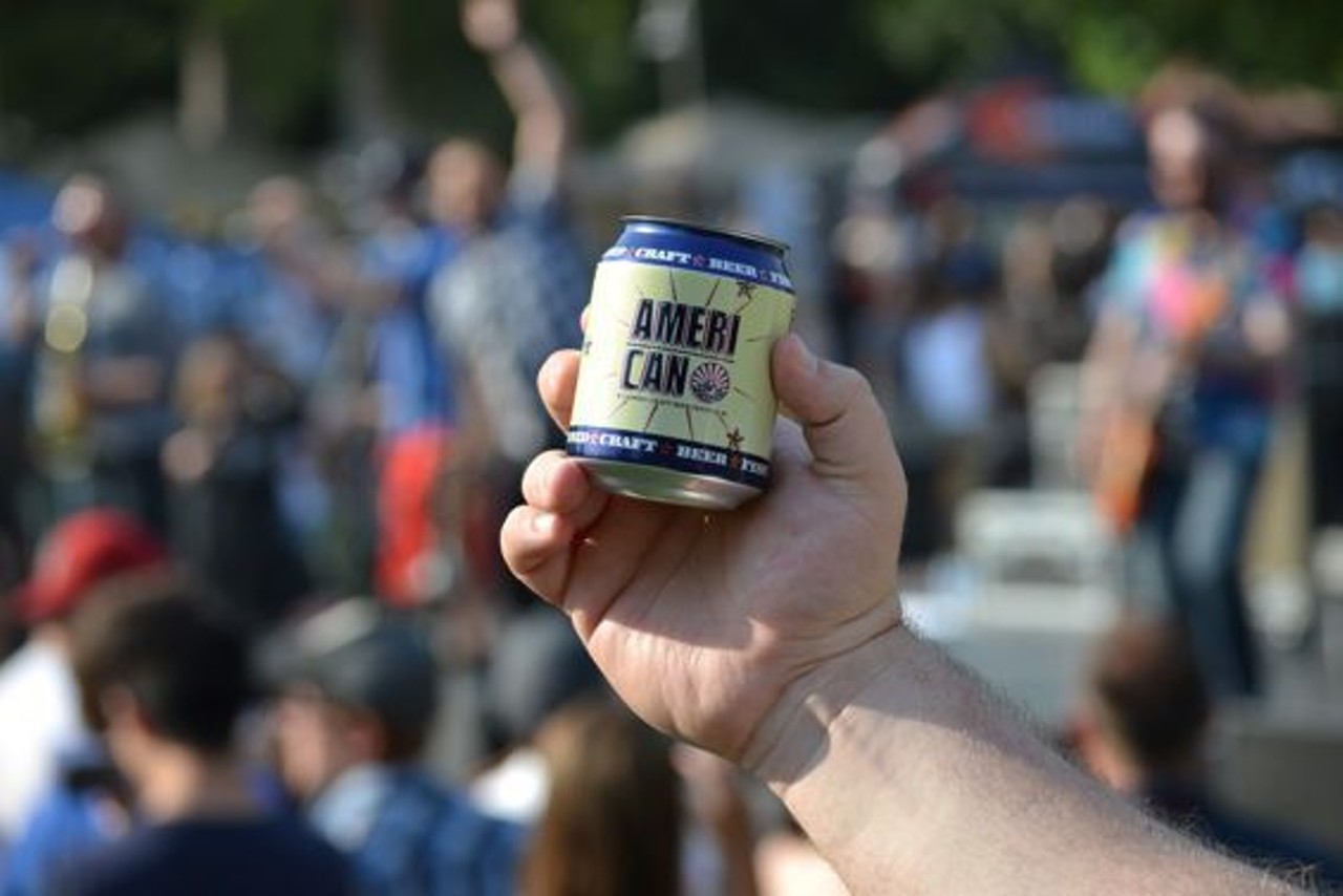 This guy with the HUGE HANDS (or maybe it's just a little can) at the American Canned Craft Beer Fest in Phoenix