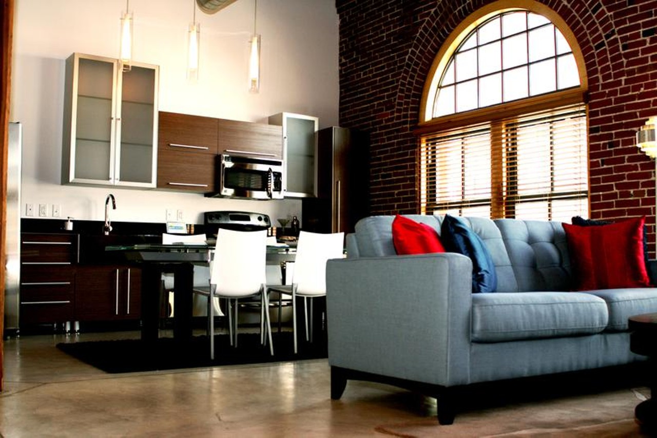 Exposed brick and heavy timber ceilings and columns are in your future.