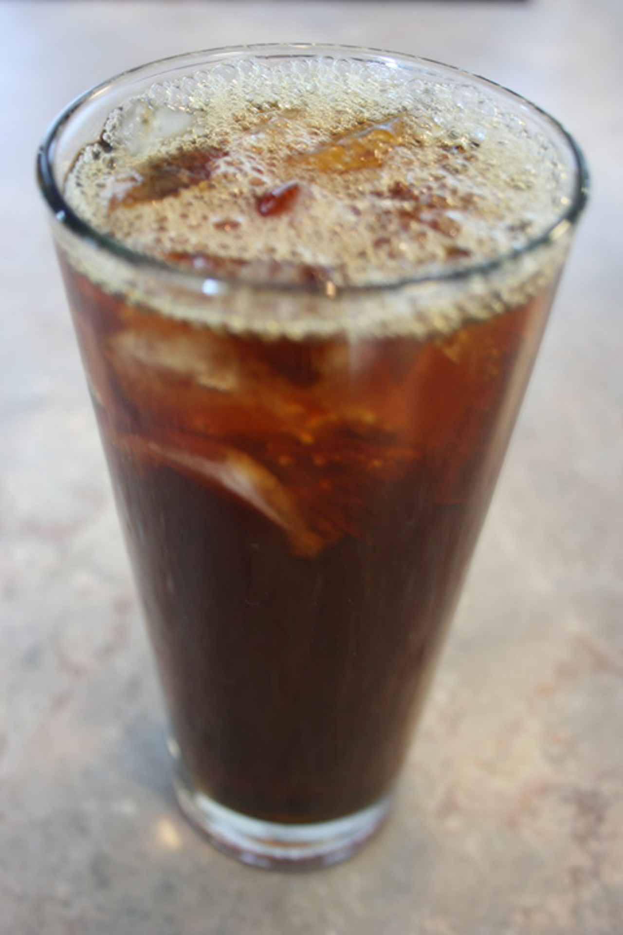 A flash-brewed iced coffee.