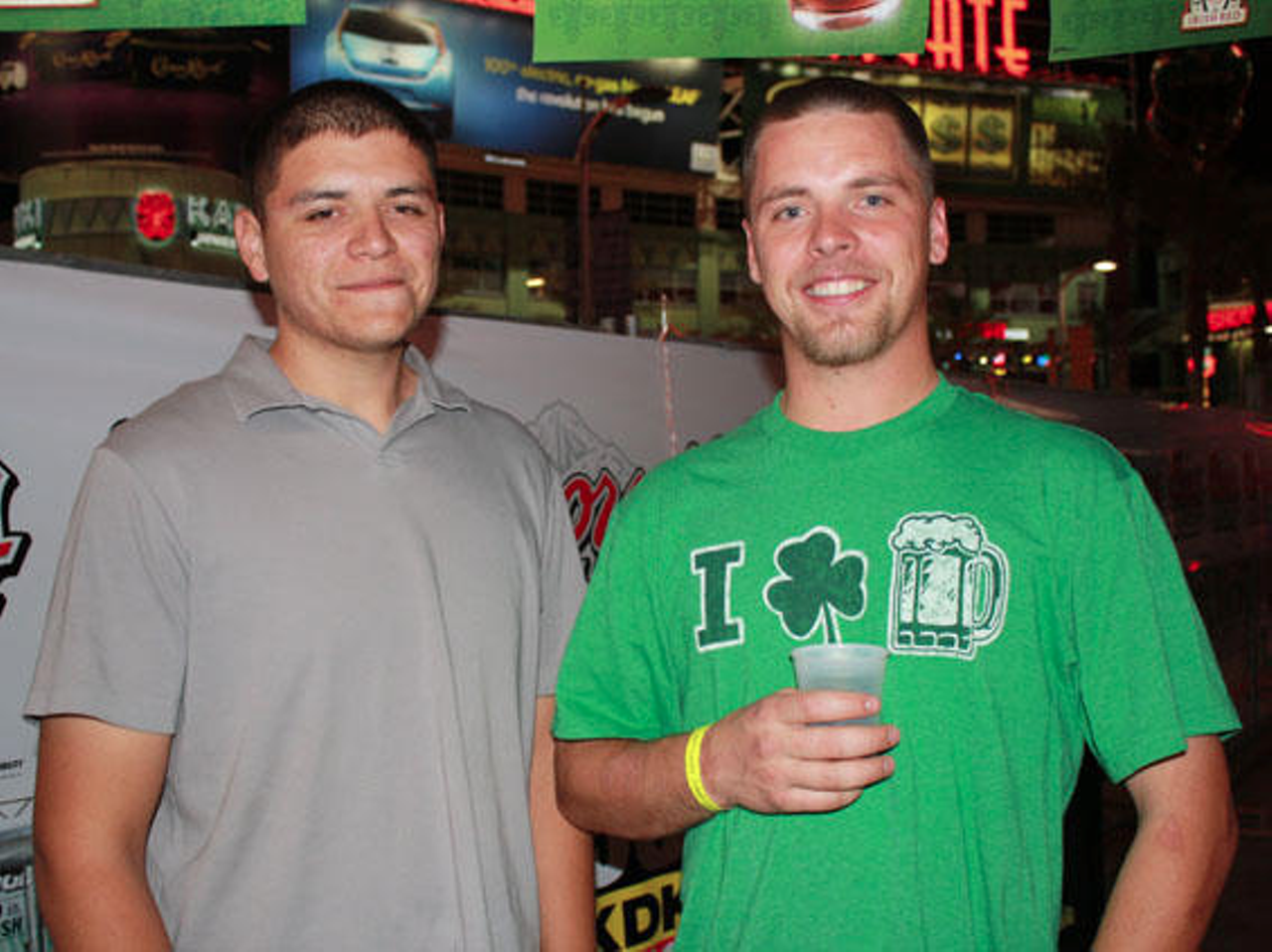 Non-sensical green t-shirts are also popular, as seen at McFadden's in Glendale, Arizona.
