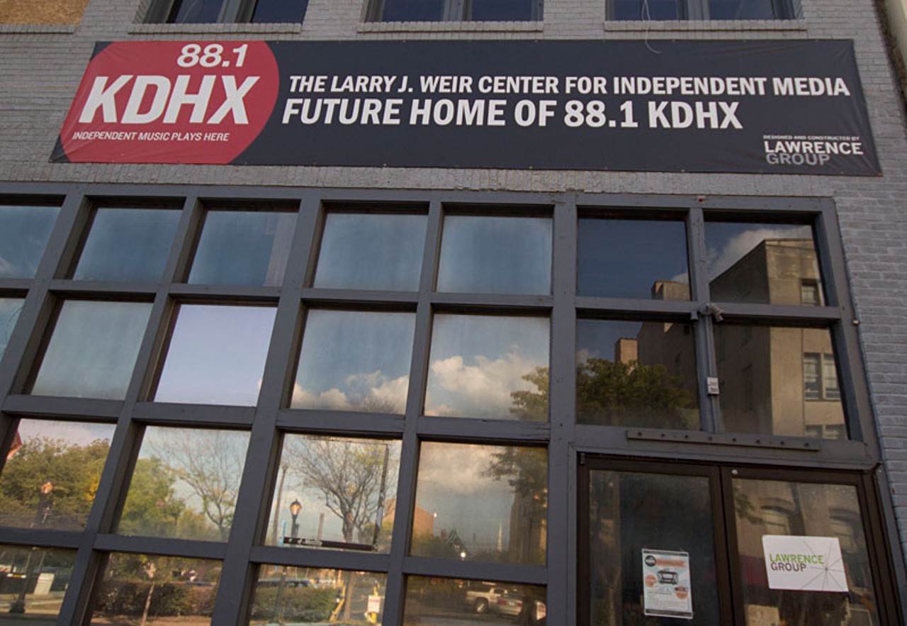 An anonymous donor gifted the building to KDHX in honor of former operations manager Larry J. Weir.