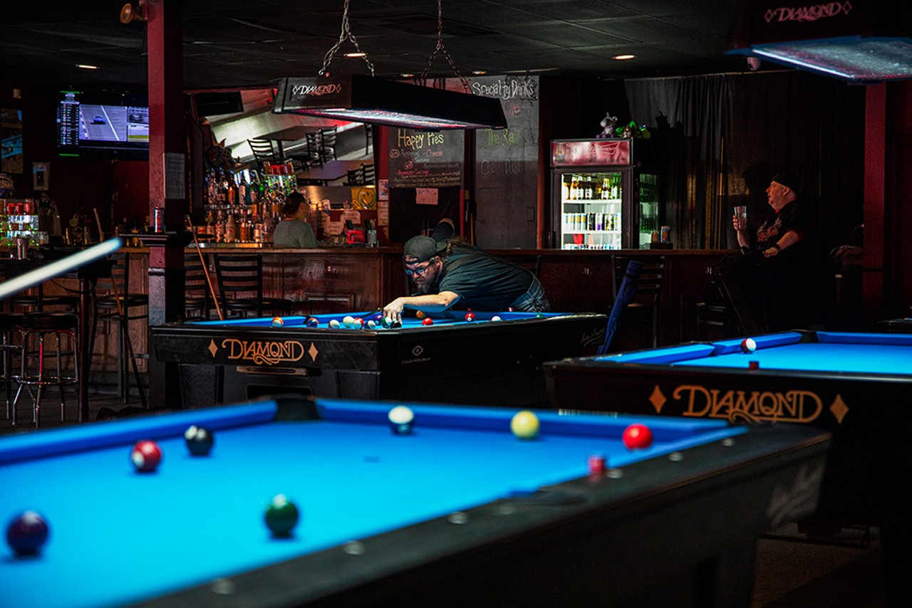 If pool is your game, the Cue (3632 South Big Bend Boulevard, Maplewood) has you covered, whether you&rsquo;re an average or professional player. With seven tables (three for league games and four for open play) the parlor offers ample space for multiple games at once for $7.50 for two players or $10 for 4 or more. With tournament trophies on display, the Cue takes the game pretty seriously, but the Maplewood bar is a good time no matter what your skill level is. The Cue is open 5 p.m. to 1:30 a.m. Monday through Saturday, closed Sunday.