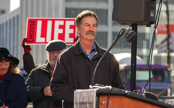 Republican state Senator Mike Moon (R-Ash Grove), shown here at an anti-abortion rally in St. Louis in 2021.