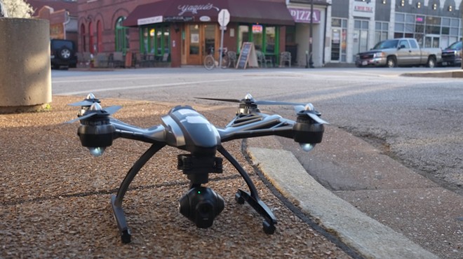 A drone gets ready to launch on Cherokee Street.