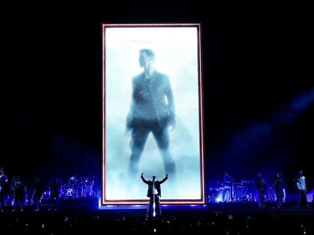 Justin Timberlake performs onstage during his the Forget Tomorrow World Tour at Rogers Arena on April 29, 2024 in Vancouver, British Columbia.