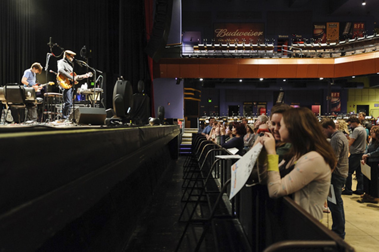 A few dedicated fans got the chance to see Andrew Bird and his band sound check before the show at The Pageant.