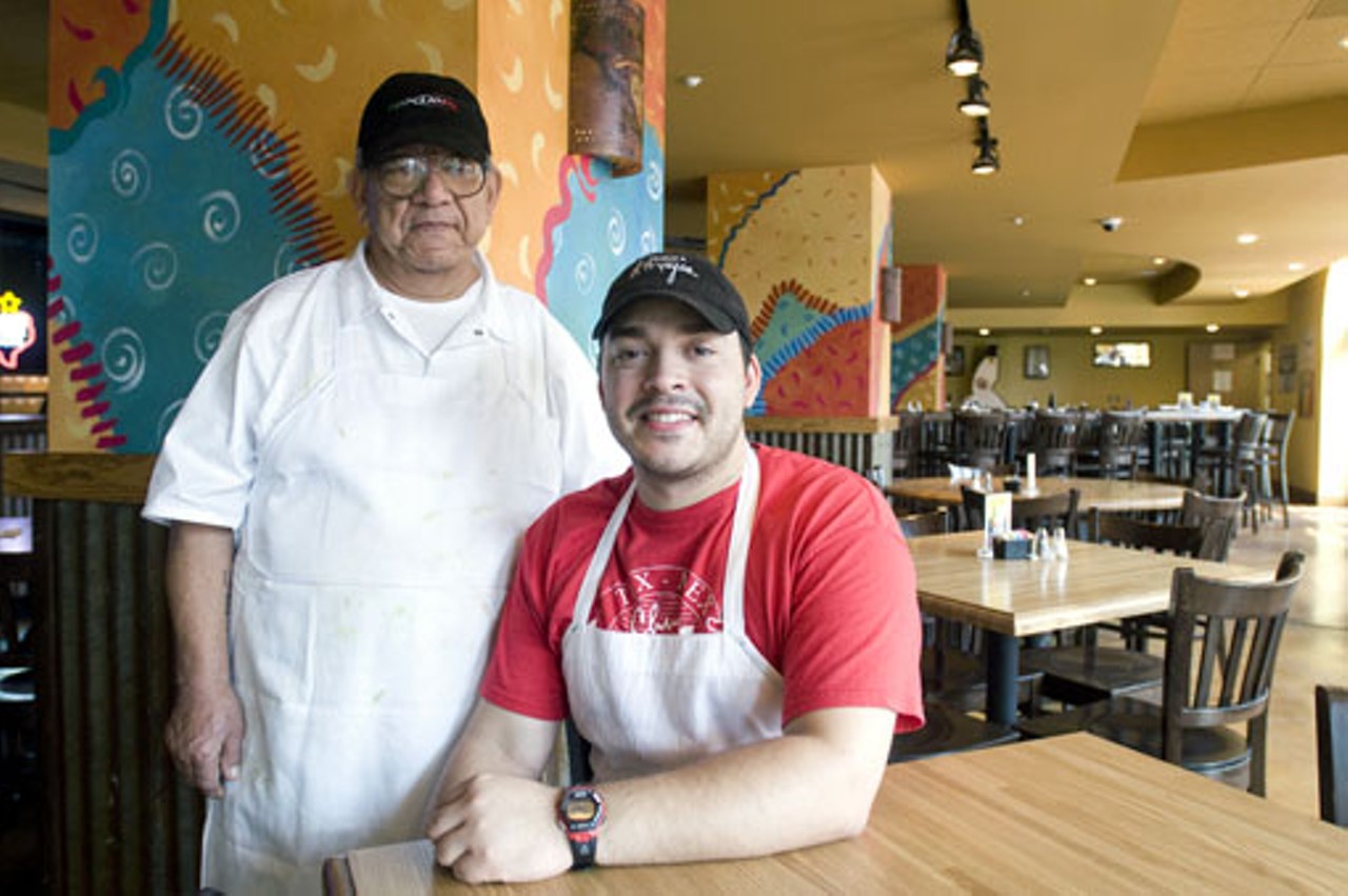 The man behind the name: Chuy Arzola (left), and his son, Colby Arzola, are photographed here in their new location on Lindell in Midtown, after the revered Dogtown location closed last year. See more photos from the new Arzola's and read Ian Froeb's review of the new restaurant.