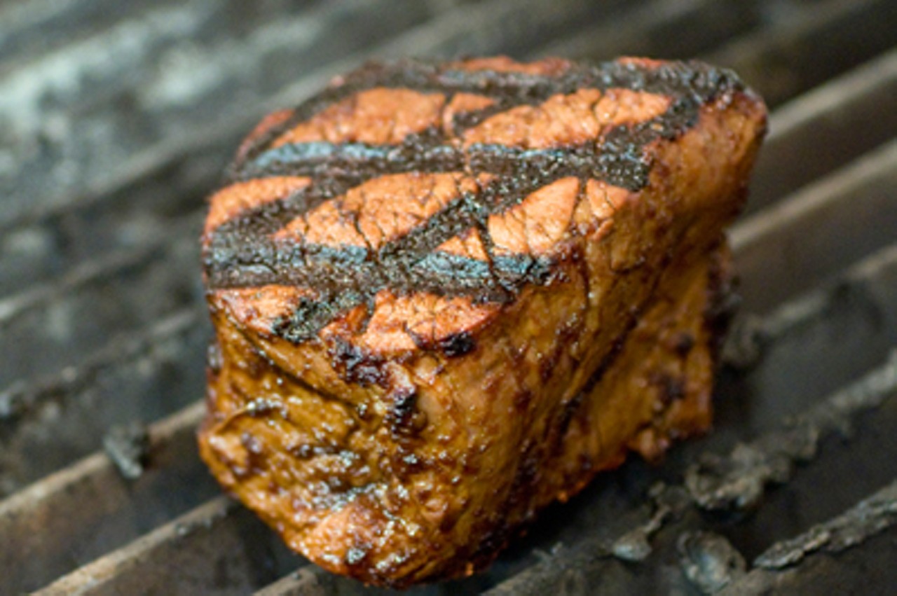 Filet Mignon on the grill. Read Ian Froeb's review: "Power Steering: Long a fixture across the river, Andria's Steakhouse opts for westward expansion."