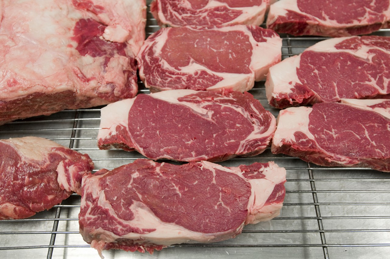 All of Terrace Views steaks are from local (Missouri or Illinois) farmers. They are grass-fed, organic and no hormones or antibiotics have been used on the cattle. The rib eye is from Raincrow Ranch in Doniphan, Missouri.