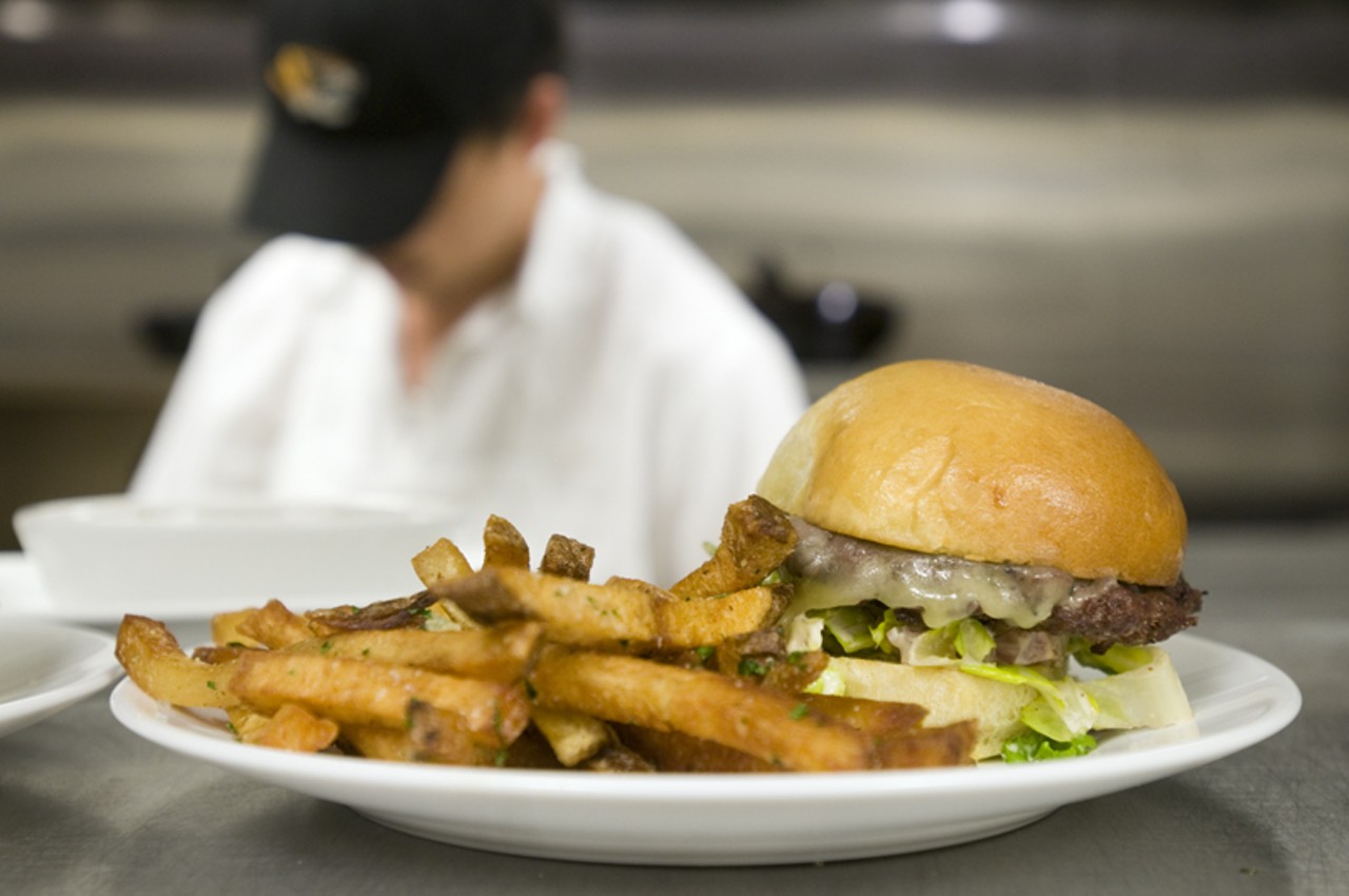 Mmm&hellip; French fries and a burger. The menu item, Liluma&rsquo;s Grassfed Burger, is served on its house-made bun with horseradish slaw and warm cheddar. You can always order it sans cheese.